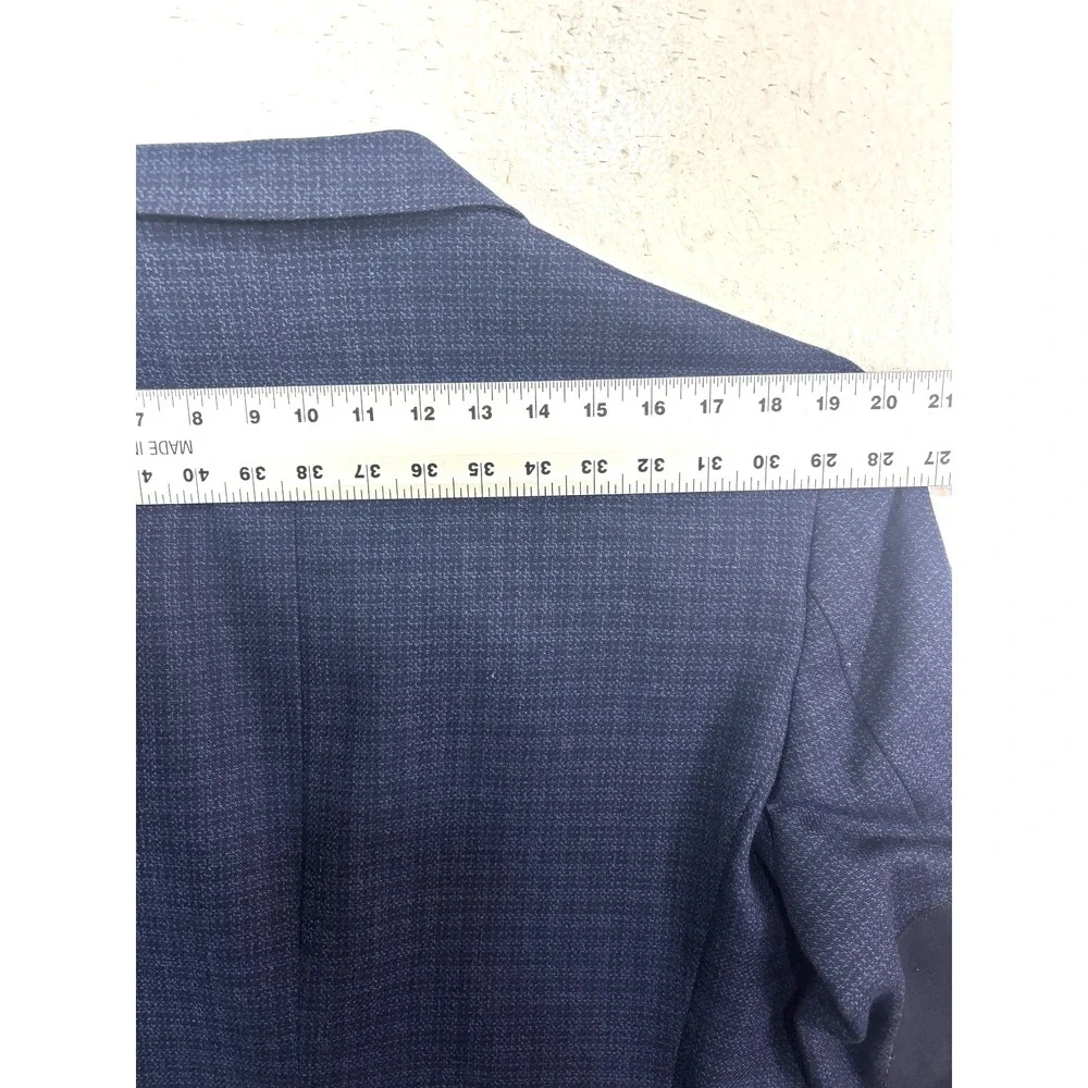 Jos A Bank 42R Navy Blue Check Flannel Wool Blazer Jacket Sport‎ Suit Coat 1905